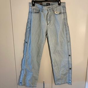 BDG Urban Outfitters Light Wash Jeans with Side Button Clasps